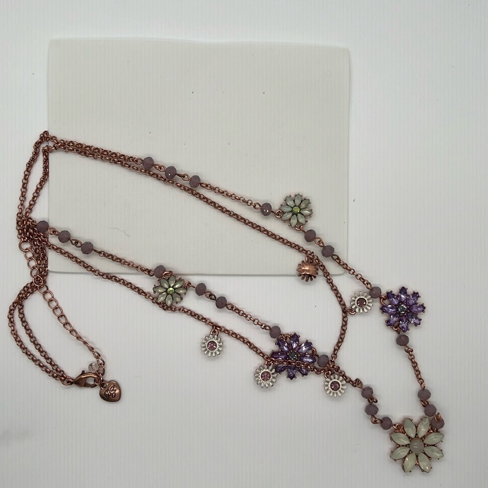 Betsy Johnson spring fling purple layer chain necklace